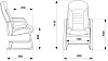 Кресло руководителя T-9923WALNUT-AV/BL цвет черный ,низкая спинка,  материал натуральная кожа, полозья дерево цвет «темный орех», Нагрузка: до 120 кг.