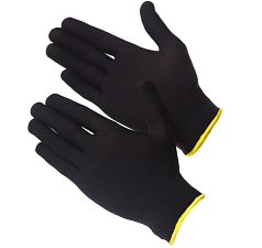 Перчатки нейлоновые без покрытия GWARD Touch, цвет черный, размер M (8) цена за упаковку 12 пар.