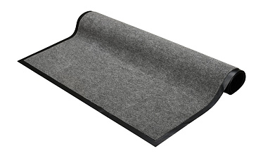 Коврик "TRIP" размер 90х120см, влаговпитывающий ворсовый двухполосный с бордюром ПВХ, ворс 100% полиэстер, высота 5 мм, подложка 100% ПВХ, цвет серый