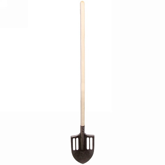 Лопата ШТЫКОВАЯ остроконечная с черенком, сталь рельсовая, ребра жесткости, толщина 1,8мм, Общая длина 1500 мм.