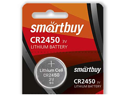 Батарейка литиевая Smartbuy / 3V / BL5 /CR2450, 1 шт/уп, , предназначена для стабильной работы в наручных часах, фонариках и т.п.