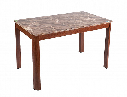 Стол обеденный,столешница из искусственного камня темно-коричневого цвета, ножки металлические темно-коричневого цвета, размер1200*700 мм