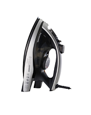 Утюг Panason NI-W950ALTW мощность 2400ВТ керамическая подошва, паровой удар до 140г/мин, подача пара до 40 г/мин, разбрызгивание, вертикальное отпаривание, противокапельная система, самоочистка, мерный стакан, шнур 2м, цвет черный