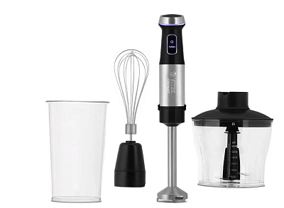 Блендер погружной VITEK VT-8538, мощность 1250Вт, измельчитель с чашей объемом 650 мл, мерный стакан объемом 0,7л, насадка- блендер, венчик, цвет черный