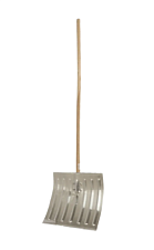 Лопата  СНЕГОУБОРОЧНАЯ "Русич-6" алюминиевая, металлическая кромка, деревянный черенок d30 мм, размер рабочей части: 420х370 мм, Общая длина 1400 мм.