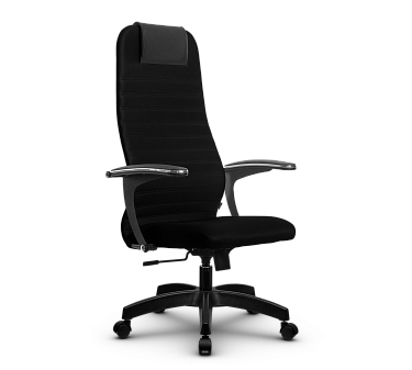 Кресло SU-BU158-10. Обивка - ткань/сетка, цвет черный. Пластиковая крестовина. Механизм Топ-ган. Нагрузка до 120 кг.