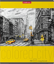 Тетрадь  48 клетка скоба ErichKrause серия " Colored City" обложка мелованный картон, 5 дизайнов