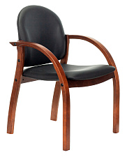 Кресло ДЖУНО. Обивка - черная экокожа. Деревянный каркас. Нагрузка до 120 кг.  