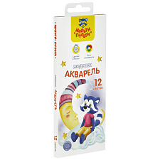 Краски акварельные медовые 12 цветов Мульти-Пульти "Енот в сказке" , без кисти картонная упаковка 
