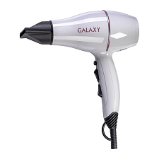 Фен  GALAXY GL4302. Мощность 2200 Вт, 2 скорости и 3  режима нагрева,  холодный воздух, пластиковый корпус, 2 насадки-концентратора, цвет белый
