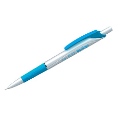 Ручка шариковая автоматическая Berlingo "G-07", синий стержень, 0,7 мм, корпус белый/голубой грип