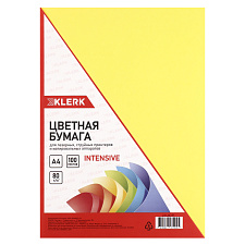 Бумага KLERK формат А-4, плотность 80 г/м2, 100 листов, цвет жёлтый Интенсив