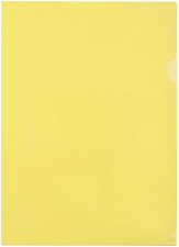 Папка-уголок "Бюрократ" пластиковая, А4, плотность 180 мкр, цвет желтый непрозрачный