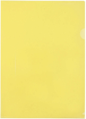 Папка-уголок "Бюрократ" пластиковая, А4, плотность 180 мкр, цвет желтый непрозрачный