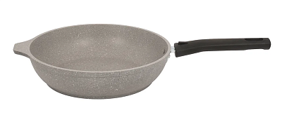 Сковорода d=24 см  KUKMARA смс246а со съемной ручкой, алюминий, , антипригарное покрытие, светлый мрамор