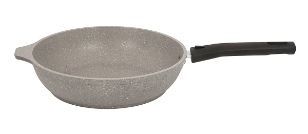 Сковорода d=24 см  KUKMARA смс246а со съемной ручкой, алюминий, , антипригарное покрытие, светлый мрамор