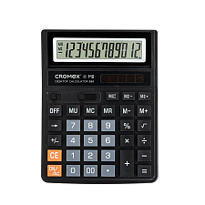 Калькулятор CROMEX 888, 12 разряд. 185x145x25мм, бухгалтерский, настольный, черный
