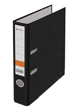 Папка-регистратор Мрамор 50мм, цвет черный, нижние края защищены металлическим кантом