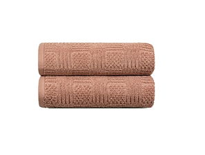 Полотенце махровое "Шахматка J-384" 50х90 см, плотность 420 гр/м2, 100% хлопок, цвет коричневый