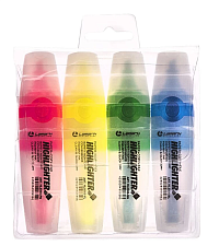 Набор маркеров текстовыделителей 4 цвета Lamark толщина линии 1-5мм,цвета:желтый, розовый, зеленый, синий