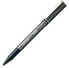Ручка-роллер Uni-Ball micro DELUXE UB-155, синий стержень, 0.5 мм, серый корпус