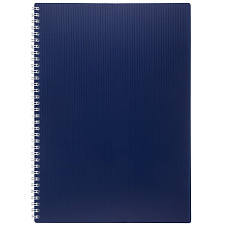 Тетрадь 80 листов А4 в клетку на спирали "VELVET Синий", обложка пластик, Хатбер