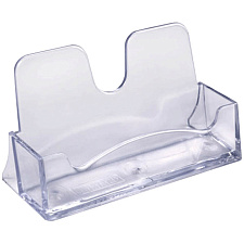 Подставка для визиток, вместимость - 20 мм, размер 40х100мм, пластиковая, прозрачная