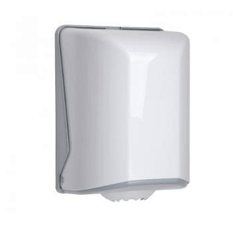 Полотенцедержатель для рулонных полотенец БС-1-Р/OG1 с центральной вытяжкой, механический, пластиковый, цвет белый, размеры:310x220x210 мм